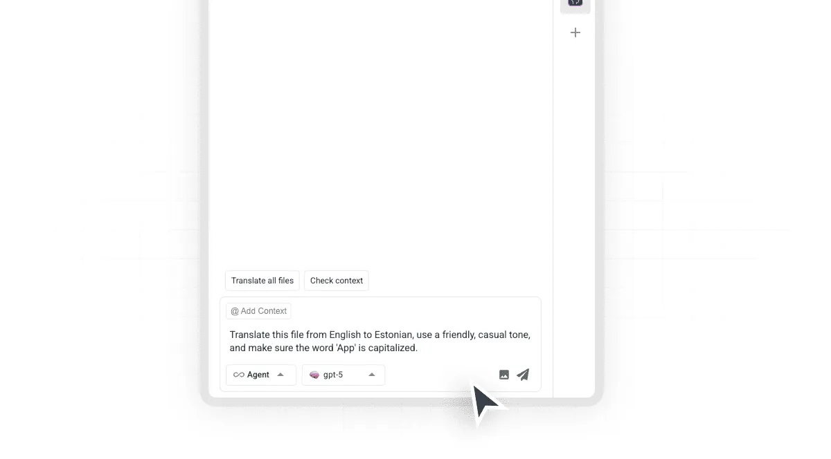 Translating via Agentic AI chat